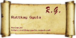 Ruttkay Gyula névjegykártya